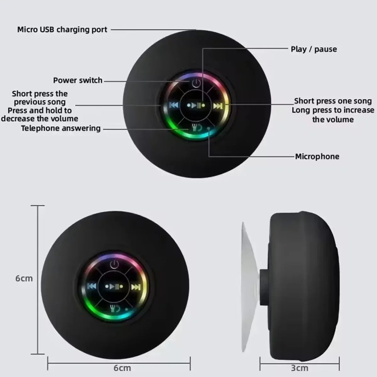 Waterproof Bluetooth Shower Speaker